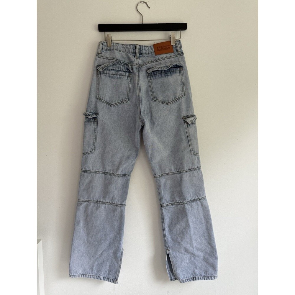 ✿ Princess Polly Denim Jeans Carpenter Style Wide Leg Light Wash Size 8 US 36 EU